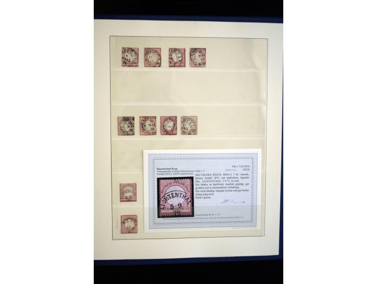 1872/75, Brustschild-Sammlung gestempelt und auf Briefen, dabei Mi.-Nr. 21b, 28 repariert, 30, Einzelfrankatur Mi.-Nr. 16, Au