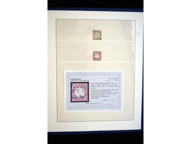 1872/75, Brustschild-Sammlung gestempelt und auf Briefen, dabei Mi.-Nr. 21b, 28 repariert, 30, Einzelfrankatur Mi.-Nr. 16, Au