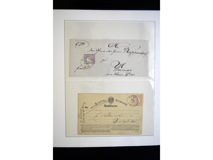 1872/75, Brustschild-Sammlung gestempelt und auf Briefen, dabei Mi.-Nr. 21b, 28 repariert, 30, Einzelfrankatur Mi.-Nr. 16, Au