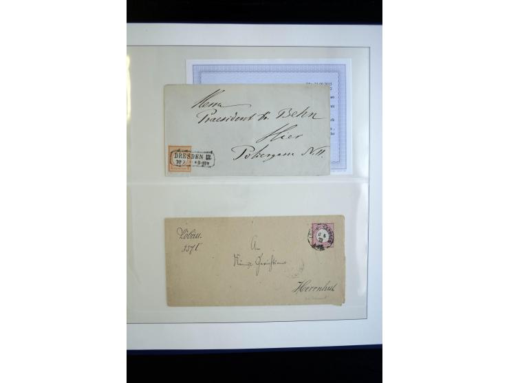 1872/75, Brustschild-Sammlung gestempelt und auf Briefen, dabei Mi.-Nr. 21b, 28 repariert, 30, Einzelfrankatur Mi.-Nr. 16, Au