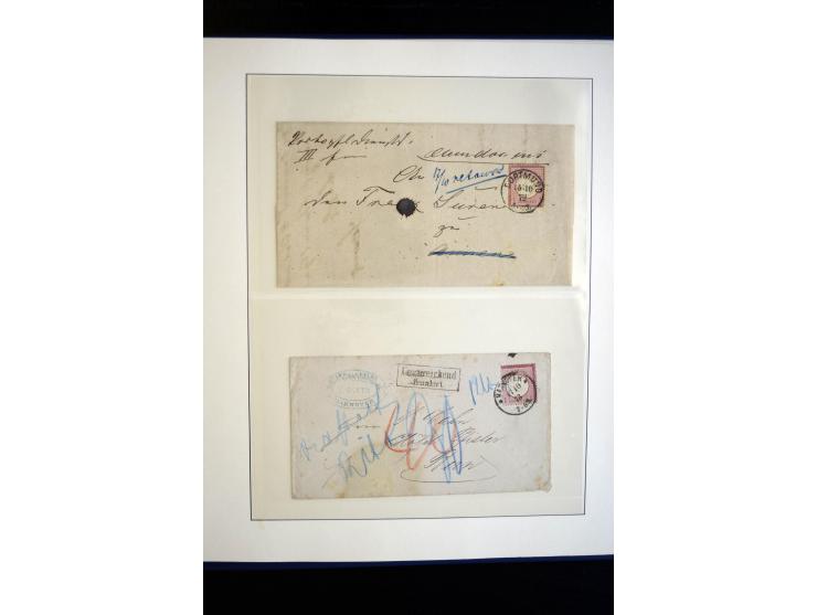 1872/75, Brustschild-Sammlung gestempelt und auf Briefen, dabei Mi.-Nr. 21b, 28 repariert, 30, Einzelfrankatur Mi.-Nr. 16, Au