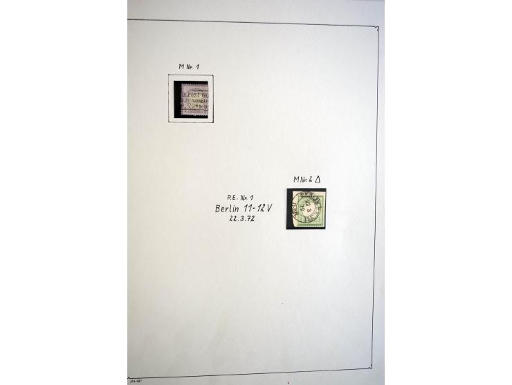 1872/75, gestempelte Brustschild-Sammlung mit einigen besseren Marken, schönen Briefstücken und wenigen Briefen und Karten, d