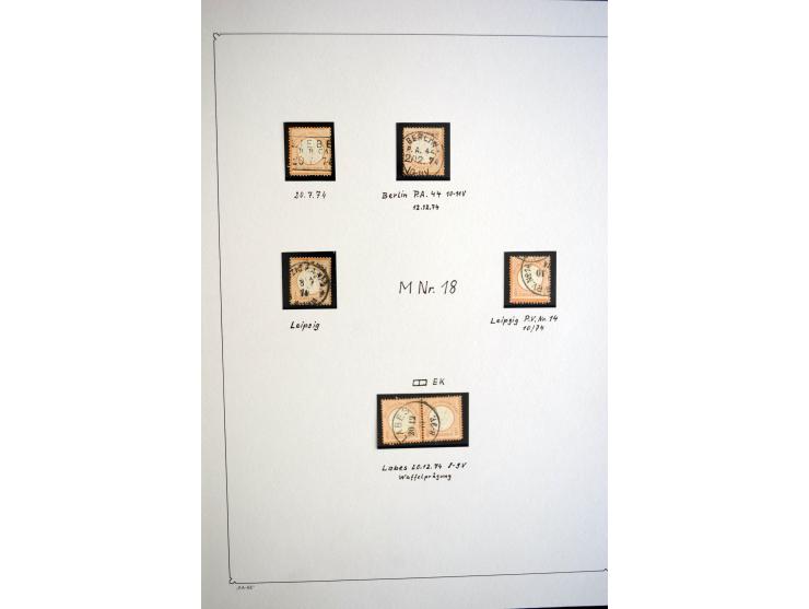 1872/75, gestempelte Brustschild-Sammlung mit einigen besseren Marken, schönen Briefstücken und wenigen Briefen und Karten, d