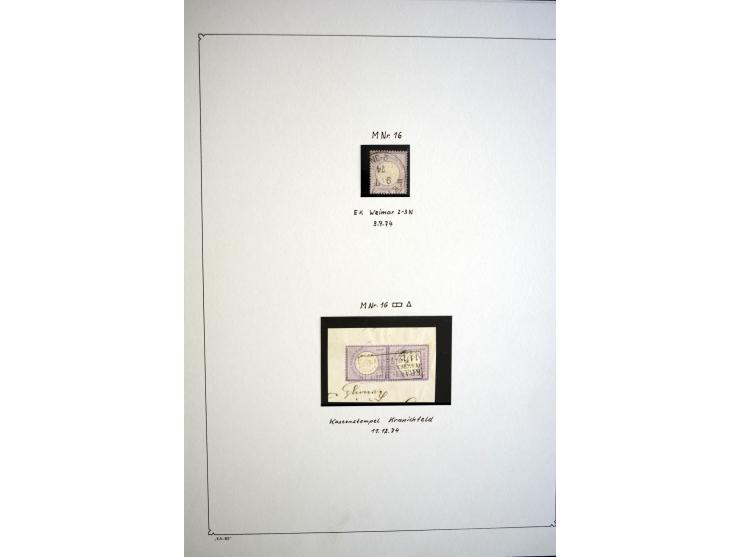 1872/75, gestempelte Brustschild-Sammlung mit einigen besseren Marken, schönen Briefstücken und wenigen Briefen und Karten, d