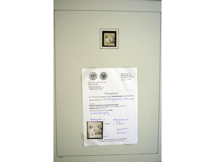 1872/75, gestempelte Brustschild-Sammlung mit einigen besseren Marken, schönen Briefstücken und wenigen Briefen und Karten, d