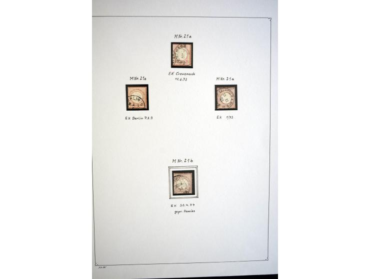 1872/75, gestempelte Brustschild-Sammlung mit einigen besseren Marken, schönen Briefstücken und wenigen Briefen und Karten, d