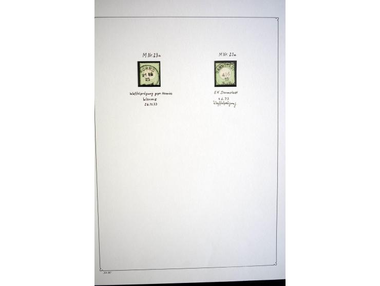 1872/75, gestempelte Brustschild-Sammlung mit einigen besseren Marken, schönen Briefstücken und wenigen Briefen und Karten, d