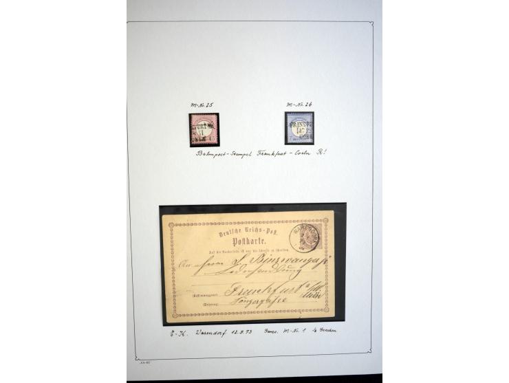 1872/75, gestempelte Brustschild-Sammlung mit einigen besseren Marken, schönen Briefstücken und wenigen Briefen und Karten, d