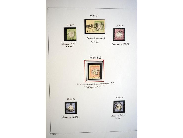 1872/75, gestempelte Brustschild-Sammlung mit einigen besseren Marken, schönen Briefstücken und wenigen Briefen und Karten, d