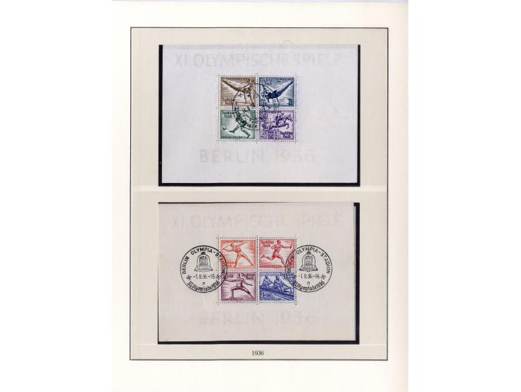 1933/45, in den Hauptnummern kpl. gestempelte Sammlung im Vordruck-Album, dabei Block 2 mit kleinen Einschränkungen im Rand (