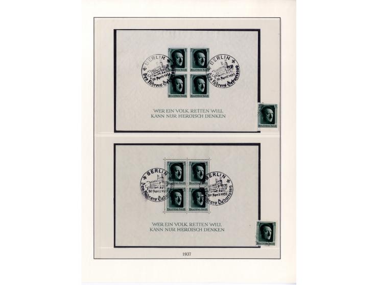 1933/45, in den Hauptnummern kpl. gestempelte Sammlung im Vordruck-Album, dabei Block 2 mit kleinen Einschränkungen im Rand (