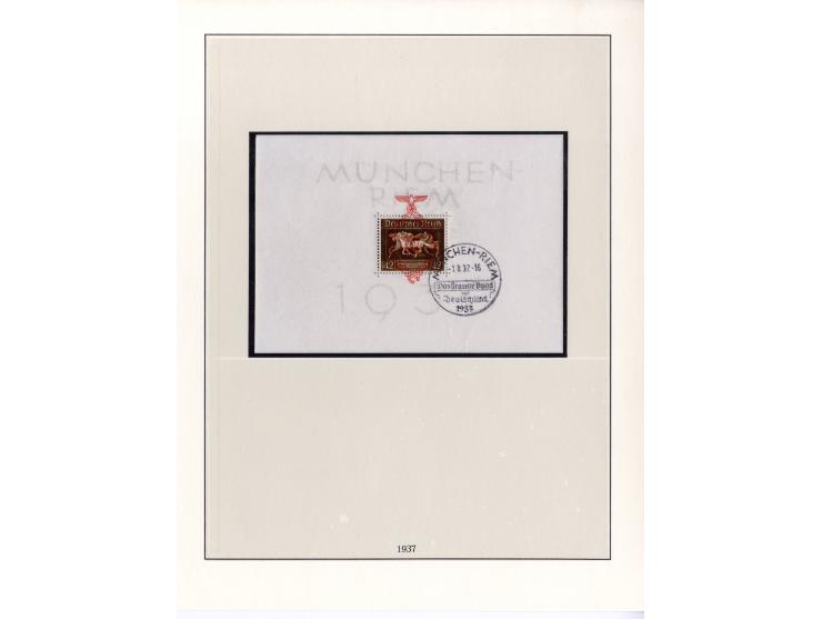 1933/45, in den Hauptnummern kpl. gestempelte Sammlung im Vordruck-Album, dabei Block 2 mit kleinen Einschränkungen im Rand (