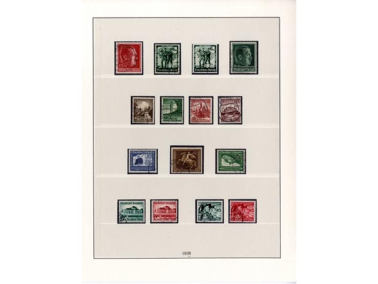 1933/45, in den Hauptnummern kpl. gestempelte Sammlung im Vordruck-Album, dabei Block 2 mit kleinen Einschränkungen im Rand (