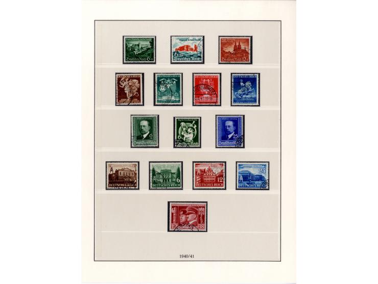1933/45, in den Hauptnummern kpl. gestempelte Sammlung im Vordruck-Album, dabei Block 2 mit kleinen Einschränkungen im Rand (