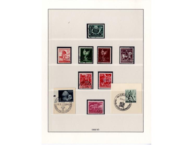 1933/45, in den Hauptnummern kpl. gestempelte Sammlung im Vordruck-Album, dabei Block 2 mit kleinen Einschränkungen im Rand (