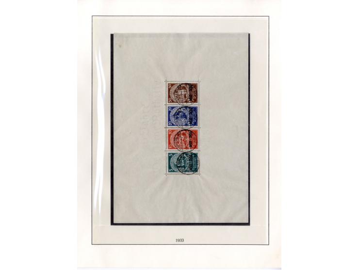 1933/45, in den Hauptnummern kpl. gestempelte Sammlung im Vordruck-Album, dabei Block 2 mit kleinen Einschränkungen im Rand (