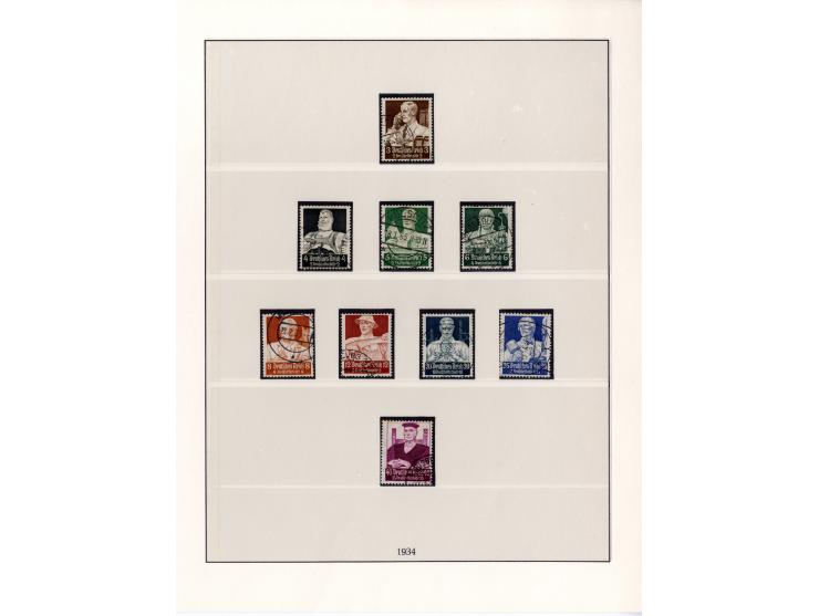 1933/45, in den Hauptnummern kpl. gestempelte Sammlung im Vordruck-Album, dabei Block 2 mit kleinen Einschränkungen im Rand (