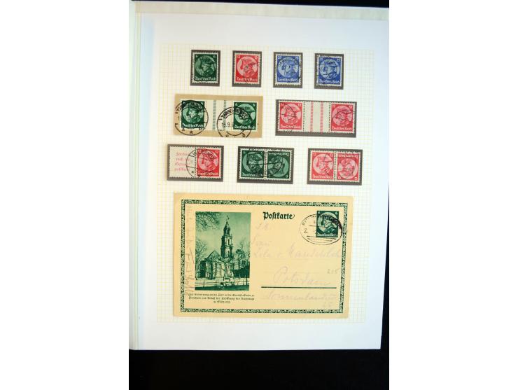 1933/45, schöne ungebraucht/postfrische und gestempelte Sammlung mit Zusammendrucken und Briefe, dabei bessere wie 508-11 ges