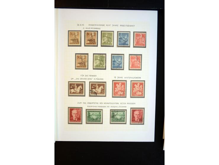 1933/45, schöne ungebraucht/postfrische und gestempelte Sammlung mit Zusammendrucken und Briefe, dabei bessere wie 508-11 ges