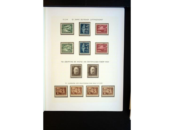 1933/45, schöne ungebraucht/postfrische und gestempelte Sammlung mit Zusammendrucken und Briefe, dabei bessere wie 508-11 ges