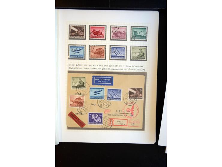 1933/45, schöne ungebraucht/postfrische und gestempelte Sammlung mit Zusammendrucken und Briefe, dabei bessere wie 508-11 ges