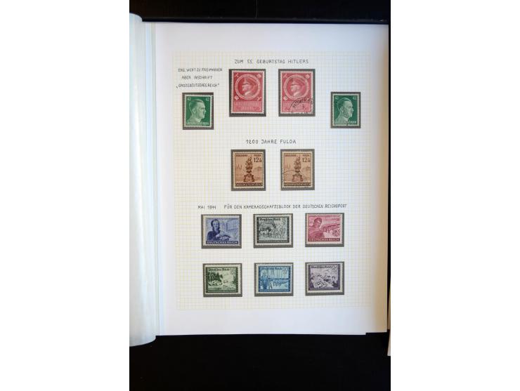 1933/45, schöne ungebraucht/postfrische und gestempelte Sammlung mit Zusammendrucken und Briefe, dabei bessere wie 508-11 ges