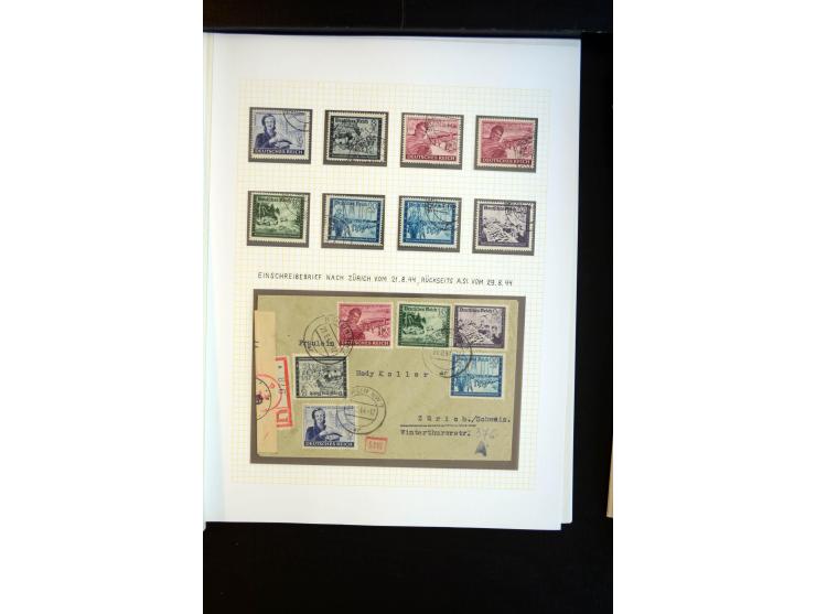 1933/45, schöne ungebraucht/postfrische und gestempelte Sammlung mit Zusammendrucken und Briefe, dabei bessere wie 508-11 ges