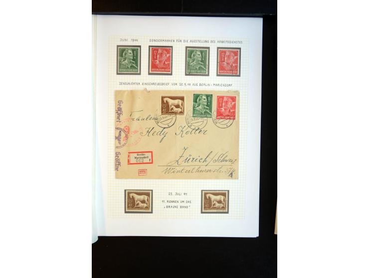 1933/45, schöne ungebraucht/postfrische und gestempelte Sammlung mit Zusammendrucken und Briefe, dabei bessere wie 508-11 ges