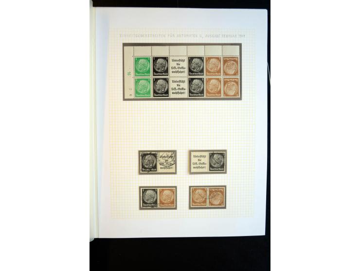 1933/45, schöne ungebraucht/postfrische und gestempelte Sammlung mit Zusammendrucken und Briefe, dabei bessere wie 508-11 ges