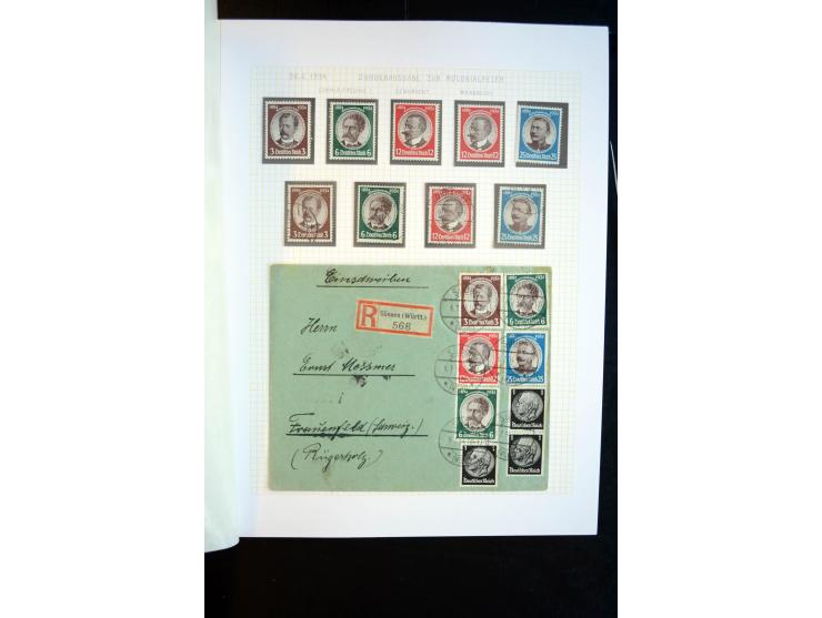 1933/45, schöne ungebraucht/postfrische und gestempelte Sammlung mit Zusammendrucken und Briefe, dabei bessere wie 508-11 ges