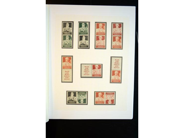 1933/45, schöne ungebraucht/postfrische und gestempelte Sammlung mit Zusammendrucken und Briefe, dabei bessere wie 508-11 ges