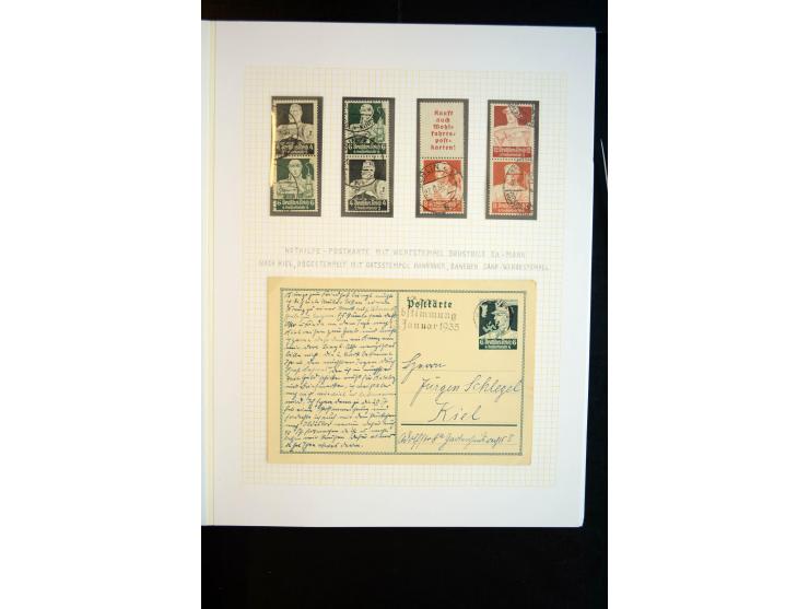 1933/45, schöne ungebraucht/postfrische und gestempelte Sammlung mit Zusammendrucken und Briefe, dabei bessere wie 508-11 ges