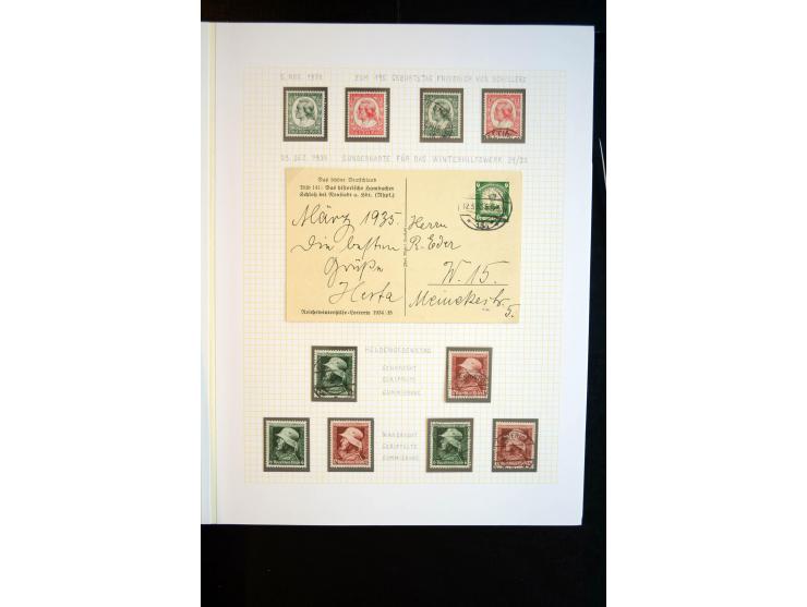 1933/45, schöne ungebraucht/postfrische und gestempelte Sammlung mit Zusammendrucken und Briefe, dabei bessere wie 508-11 ges