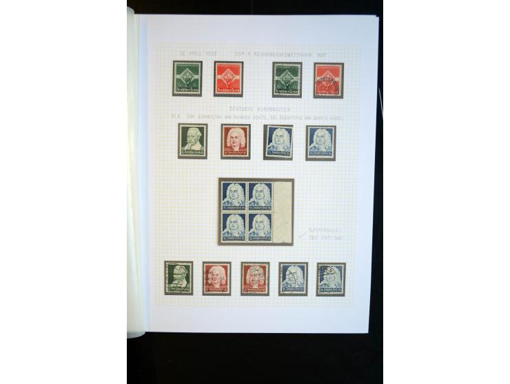 1933/45, schöne ungebraucht/postfrische und gestempelte Sammlung mit Zusammendrucken und Briefe, dabei bessere wie 508-11 ges
