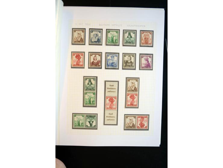 1933/45, schöne ungebraucht/postfrische und gestempelte Sammlung mit Zusammendrucken und Briefe, dabei bessere wie 508-11 ges