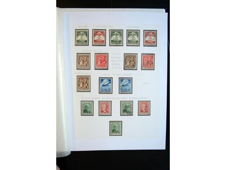 1933/45, schöne ungebraucht/postfrische und gestempelte Sammlung mit Zusammendrucken und Briefe, dabei bessere wie 508-11 ges