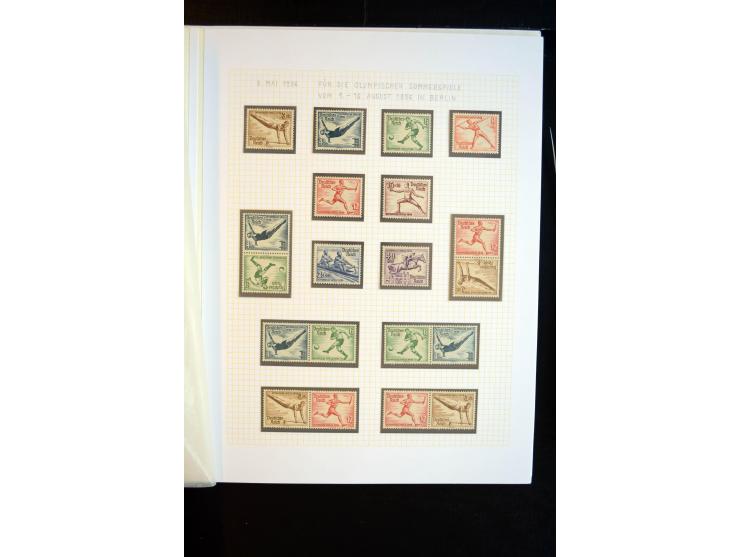 1933/45, schöne ungebraucht/postfrische und gestempelte Sammlung mit Zusammendrucken und Briefe, dabei bessere wie 508-11 ges