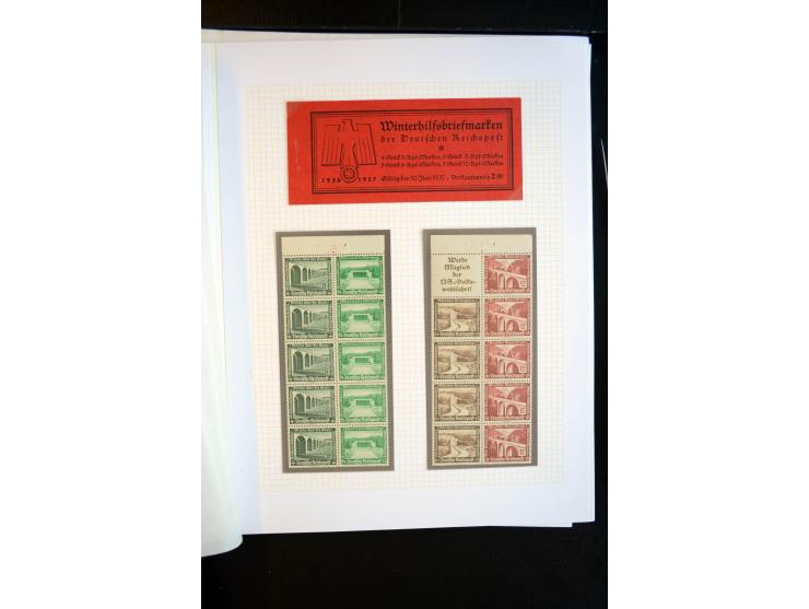 1933/45, schöne ungebraucht/postfrische und gestempelte Sammlung mit Zusammendrucken und Briefe, dabei bessere wie 508-11 ges