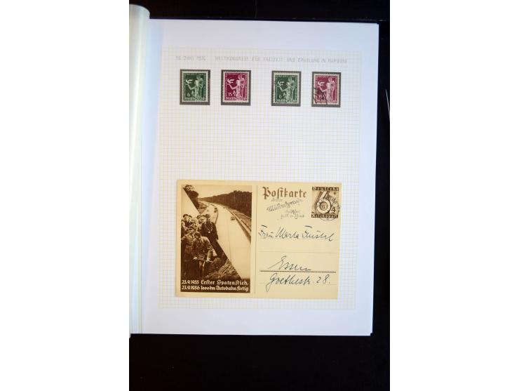 1933/45, schöne ungebraucht/postfrische und gestempelte Sammlung mit Zusammendrucken und Briefe, dabei bessere wie 508-11 ges
