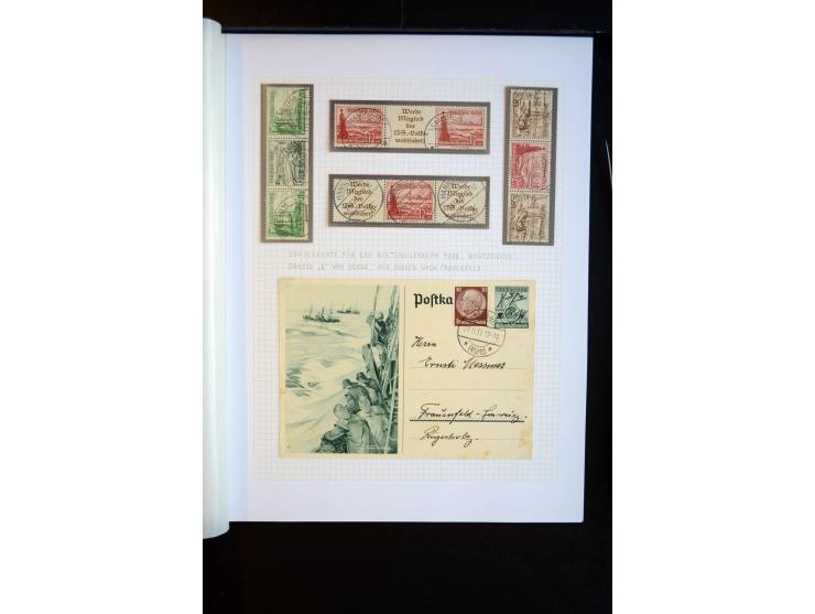 1933/45, schöne ungebraucht/postfrische und gestempelte Sammlung mit Zusammendrucken und Briefe, dabei bessere wie 508-11 ges