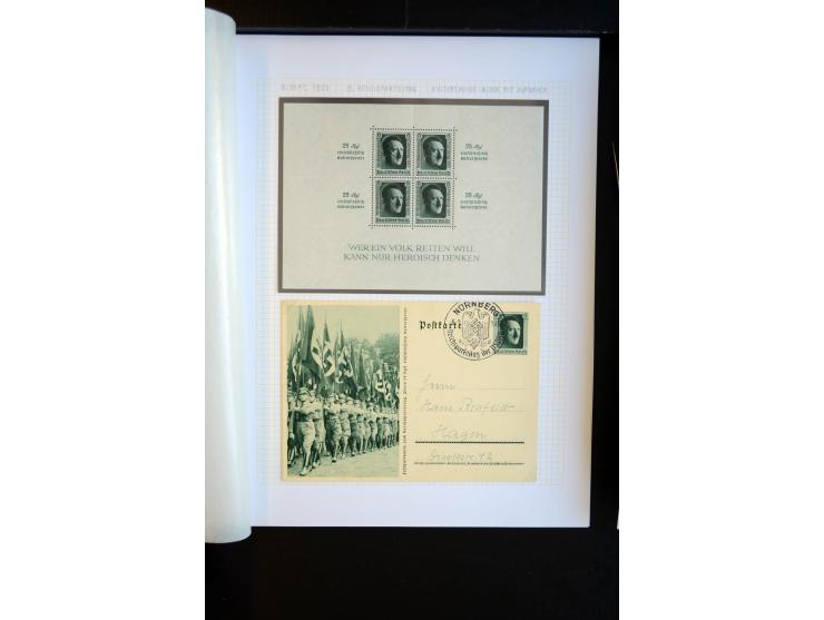 1933/45, schöne ungebraucht/postfrische und gestempelte Sammlung mit Zusammendrucken und Briefe, dabei bessere wie 508-11 ges