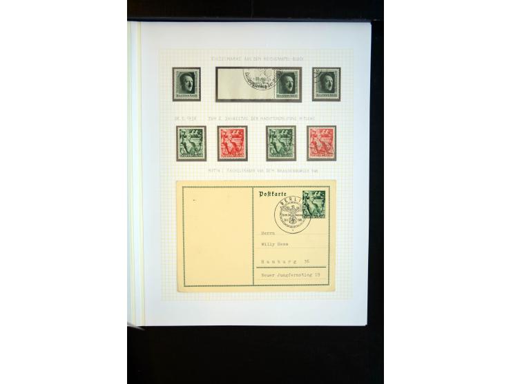 1933/45, schöne ungebraucht/postfrische und gestempelte Sammlung mit Zusammendrucken und Briefe, dabei bessere wie 508-11 ges