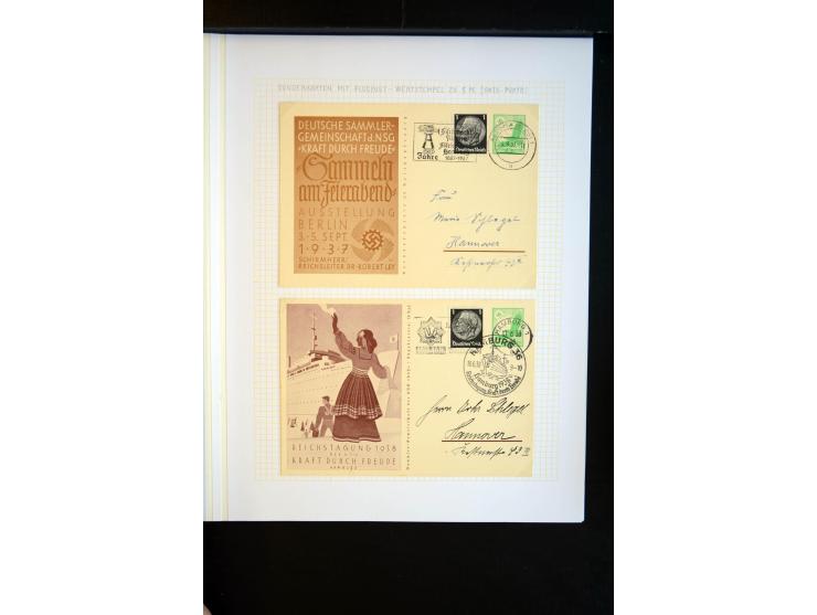 1933/45, schöne ungebraucht/postfrische und gestempelte Sammlung mit Zusammendrucken und Briefe, dabei bessere wie 508-11 ges