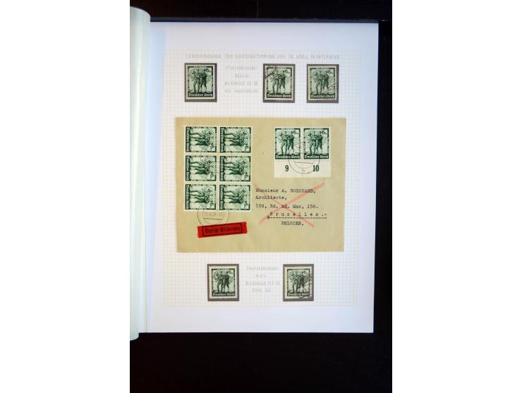 1933/45, schöne ungebraucht/postfrische und gestempelte Sammlung mit Zusammendrucken und Briefe, dabei bessere wie 508-11 ges