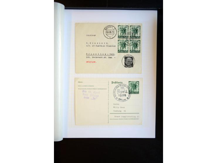1933/45, schöne ungebraucht/postfrische und gestempelte Sammlung mit Zusammendrucken und Briefe, dabei bessere wie 508-11 ges