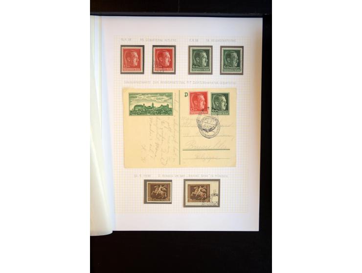1933/45, schöne ungebraucht/postfrische und gestempelte Sammlung mit Zusammendrucken und Briefe, dabei bessere wie 508-11 ges