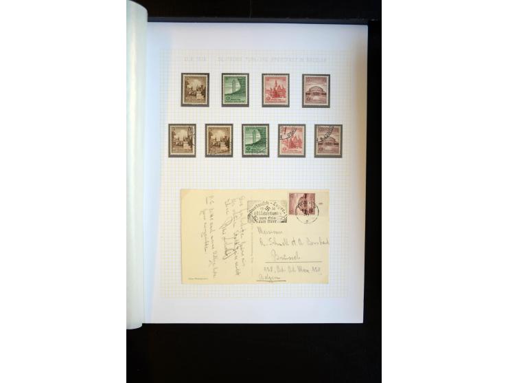 1933/45, schöne ungebraucht/postfrische und gestempelte Sammlung mit Zusammendrucken und Briefe, dabei bessere wie 508-11 ges