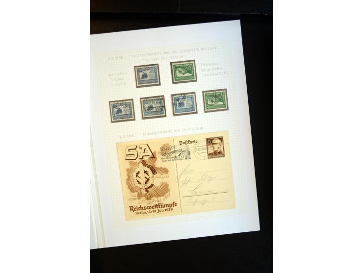 1933/45, schöne ungebraucht/postfrische und gestempelte Sammlung mit Zusammendrucken und Briefe, dabei bessere wie 508-11 ges
