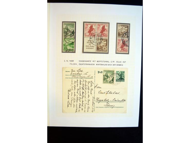 1933/45, schöne ungebraucht/postfrische und gestempelte Sammlung mit Zusammendrucken und Briefe, dabei bessere wie 508-11 ges
