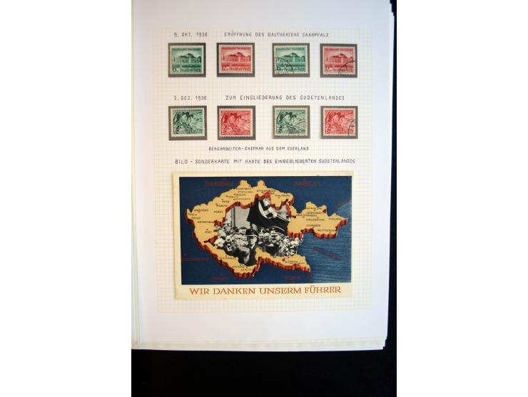 1933/45, schöne ungebraucht/postfrische und gestempelte Sammlung mit Zusammendrucken und Briefe, dabei bessere wie 508-11 ges